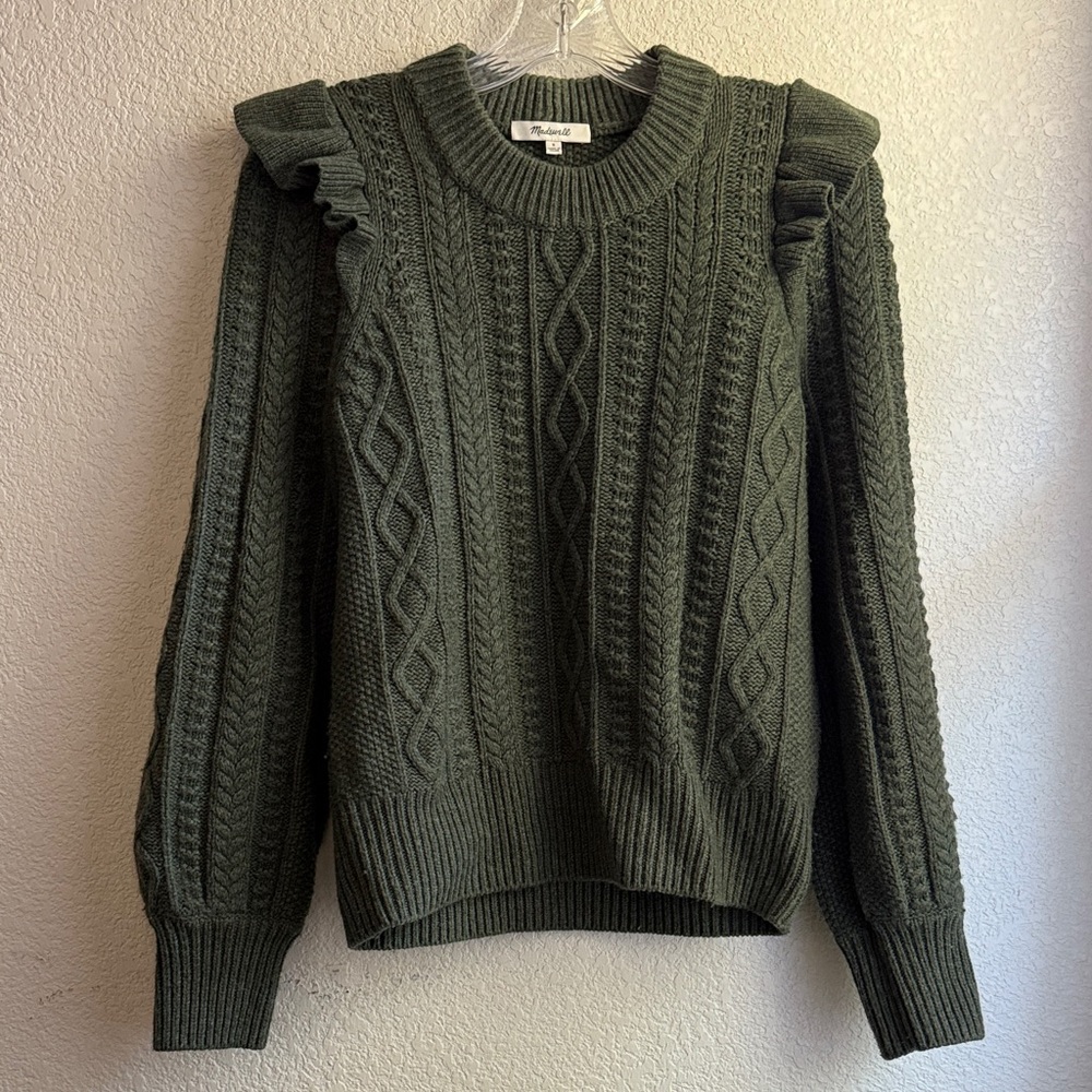 Madewell Hollydene Ruffle Shoulder Sweater